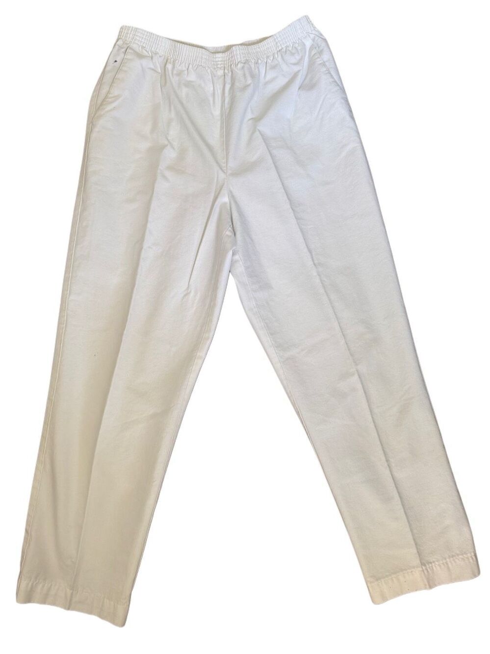 Classic Elements women’s 90’s pull on cream khaki cotton pants stretchy waist hi